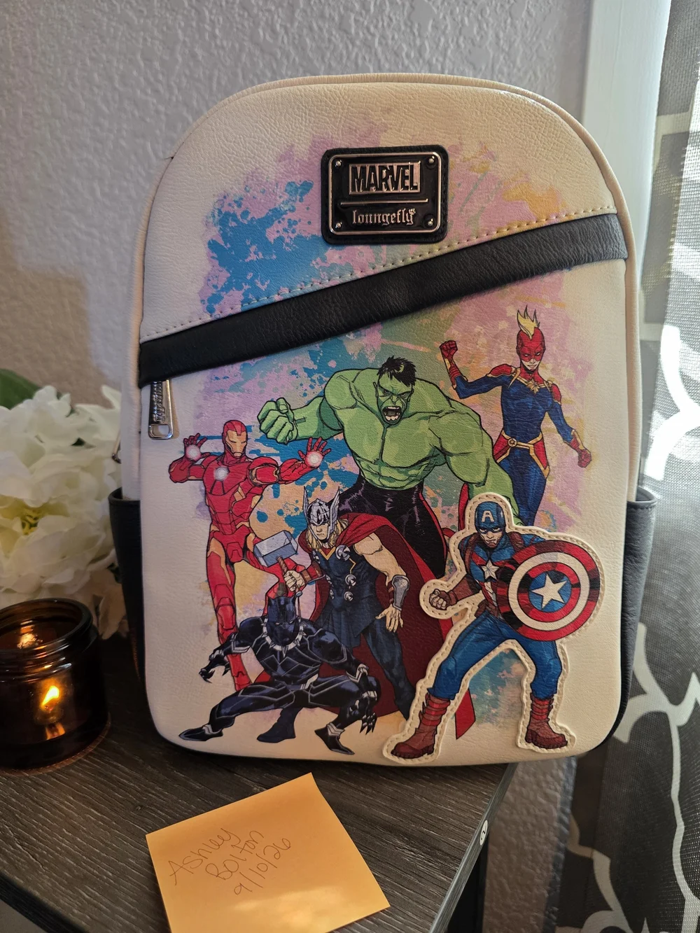 Loungefly White Multicolor Marvel Avengers Mini Backpack