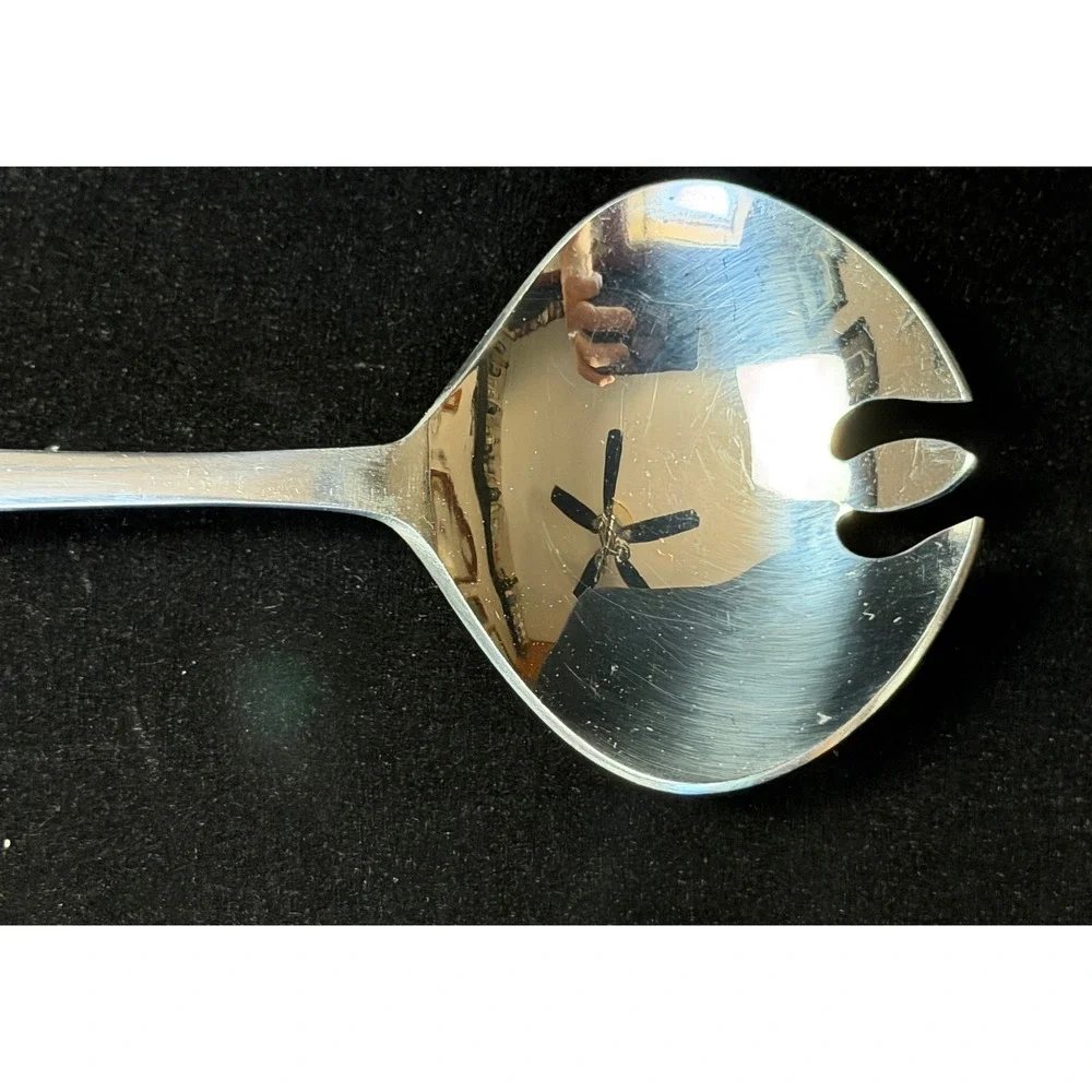 Epic Forged Stainless Japan Salad Serving Fork‎ Mid Century Modern Wood Handle