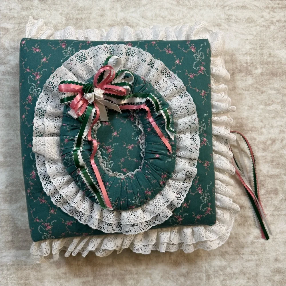 Handmade Coquette Cottagecore Lace Fabric‎ Photo Album Journal Scrapbook
