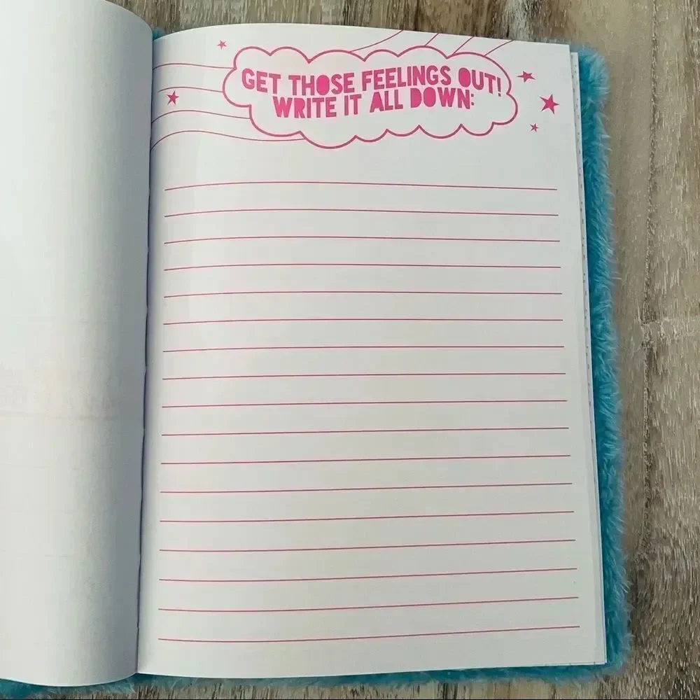 NWT Blue Ranbit Bunny Fuzzy Journal Inspirational Motivational Activity Book