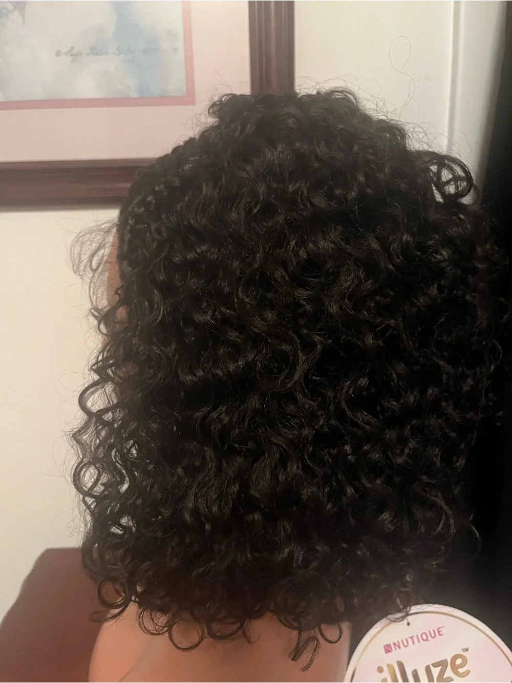 Hand-Braided Natural Black Curly Lace Front Wig - Women Hair