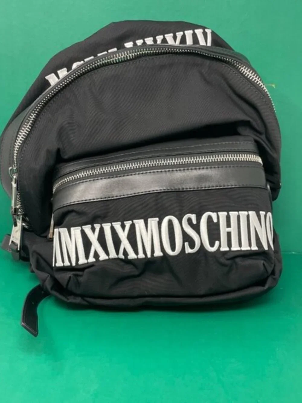 Moschino | Embroidered Leather-trimmed Shell Backpack
