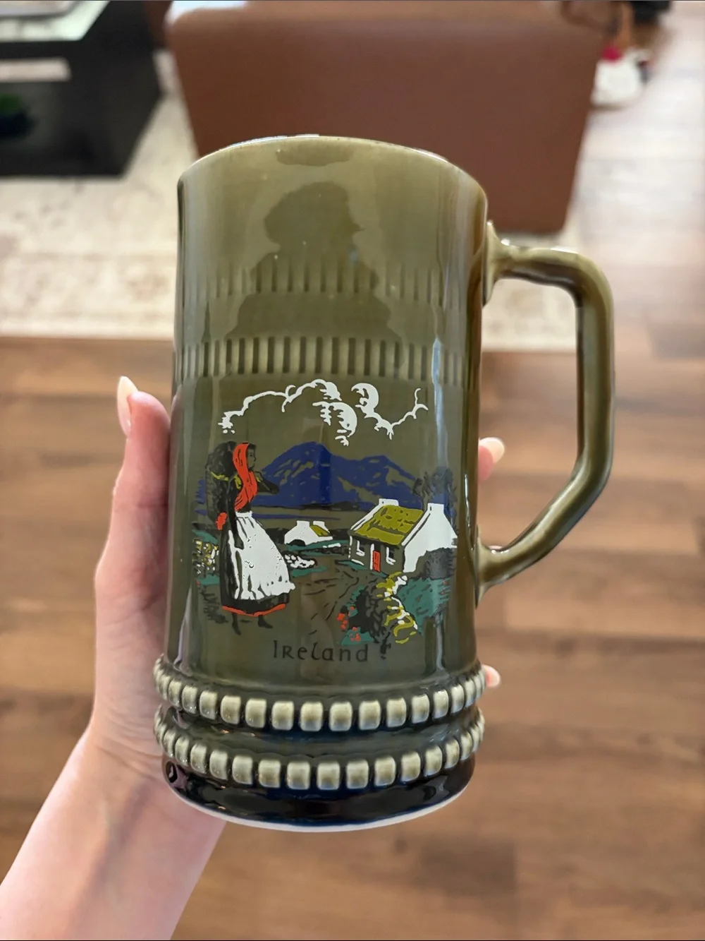 Vintage Wade Irish Porcelain Cottage Beer Stein Mug Cup Ireland 🇮🇪