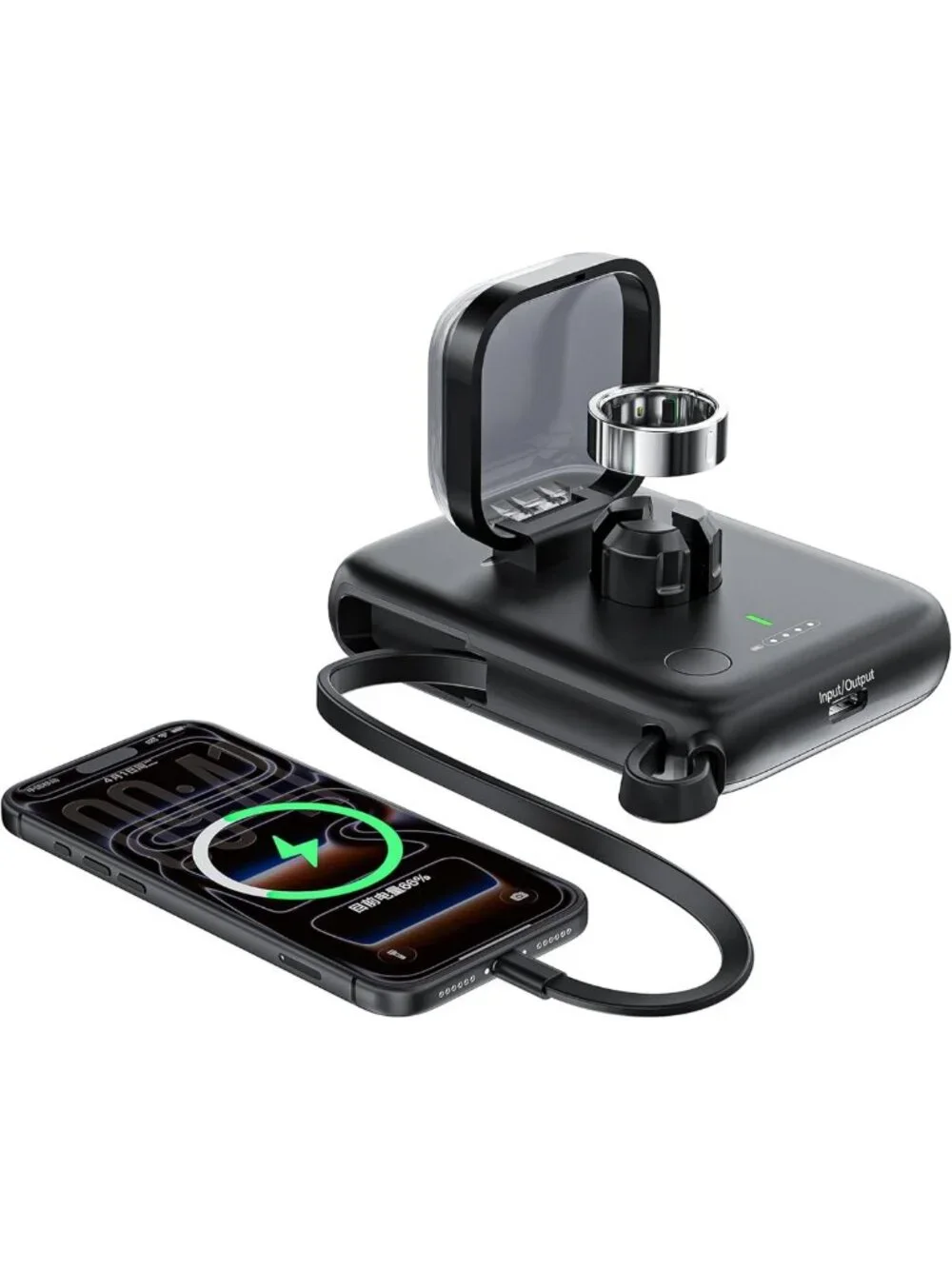 Portable Charging Case for Oura Ring 4 | 5000mAh Power Bank & USB-C Travel