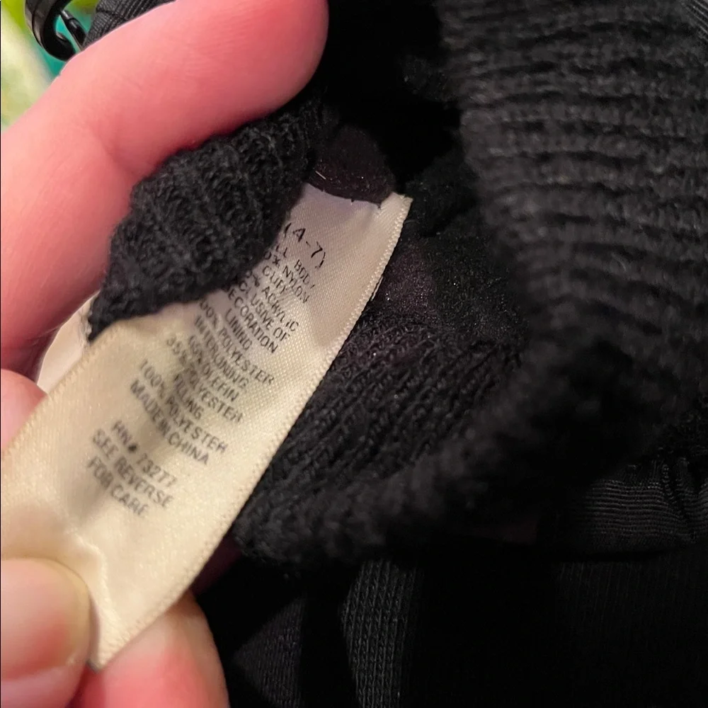 Kohl’s Thinsulate insulated age 4-7 black gray gloves girl boy knit wrist GUC