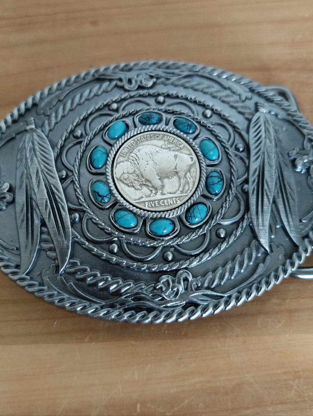 N/A buckle faux stone