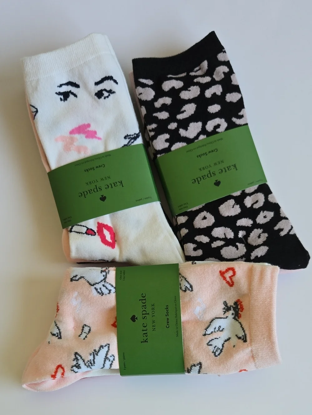 Kate Spade New York Crew Socks Bundle NWT 9 Pairs Total Giftable Cozy
