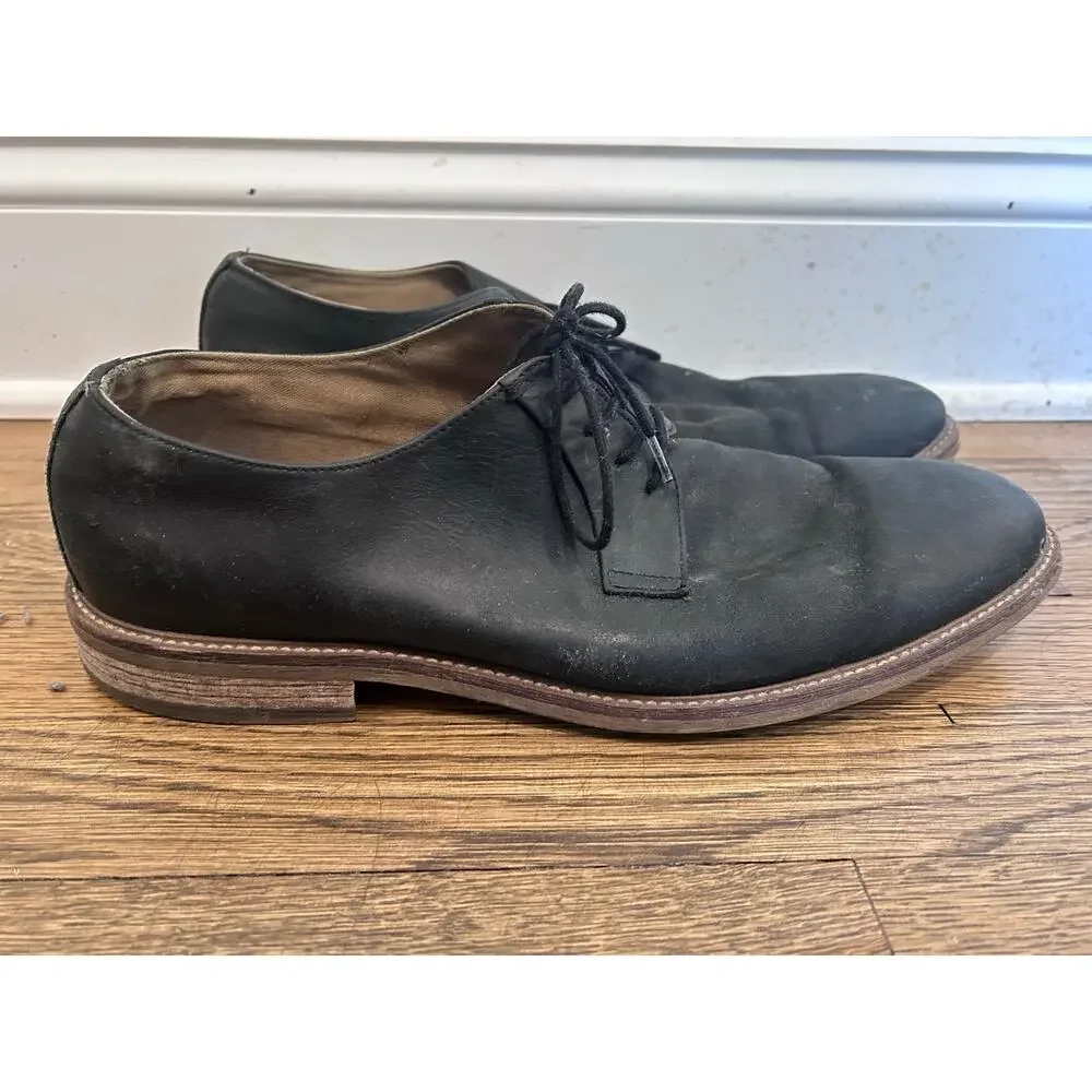 Aston Grey Grenasien Black Leather Oxford Mens 12 M Derby Dress Shoes Lace Up