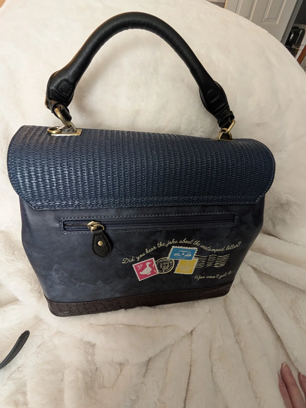 Vendula Post Office Navy and Black Top-Handle Bag with Matching Wallet & Keyring