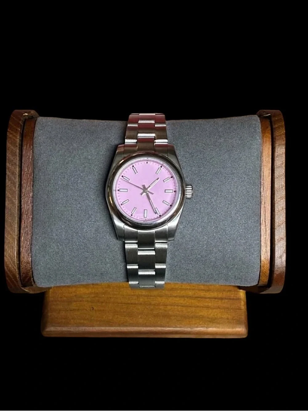 Womens R. Watch Silver - Tone Band with a Candy 🍬 Pinkish/ purplish Dial