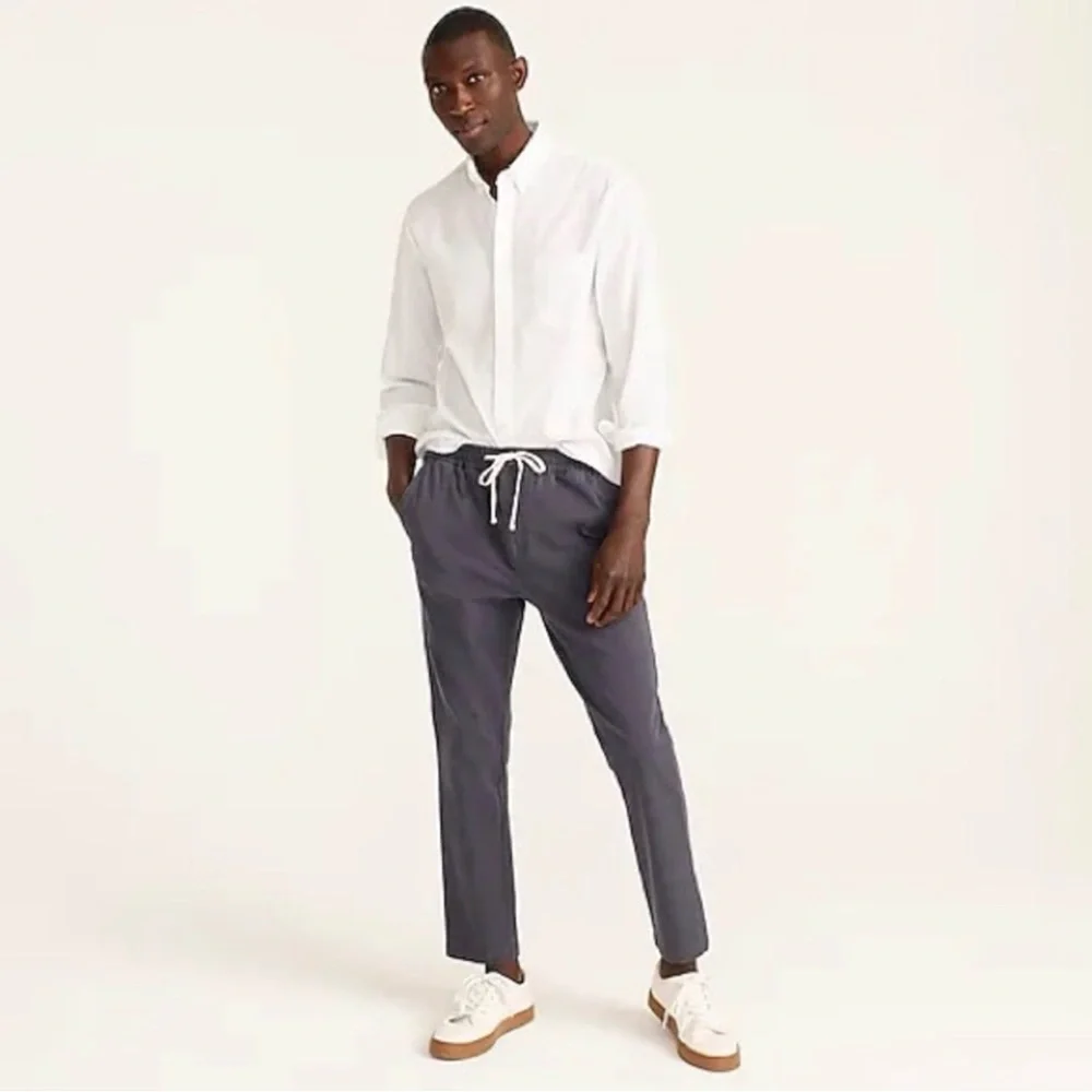 J.Crew Men’s Slim Fit Dock‎ Pants Submarine Blue Small Drawstring Waist Nautical