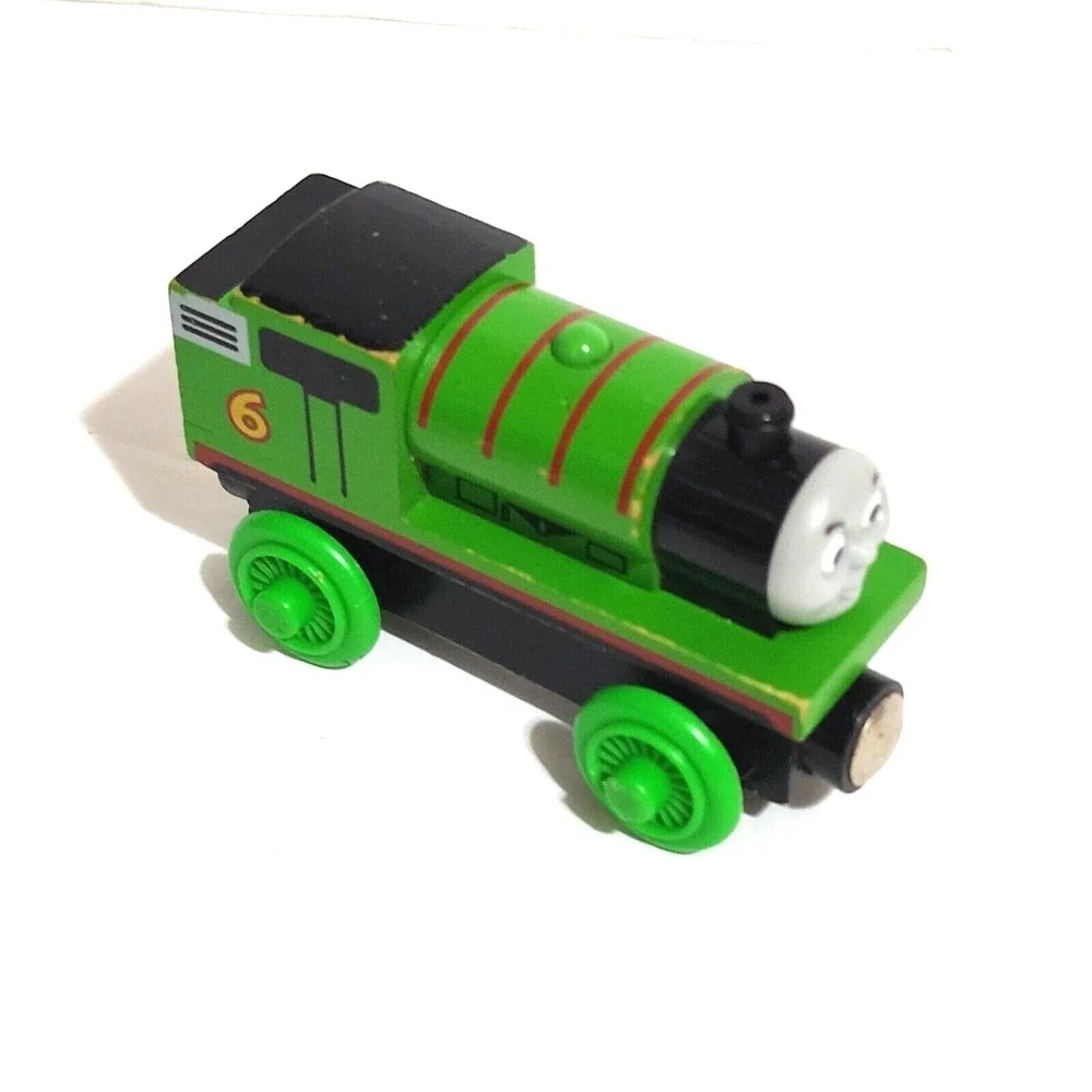 Mattel Thomas & Friends Percy #6 Green Wooden Train Engine Loose Figure 3
