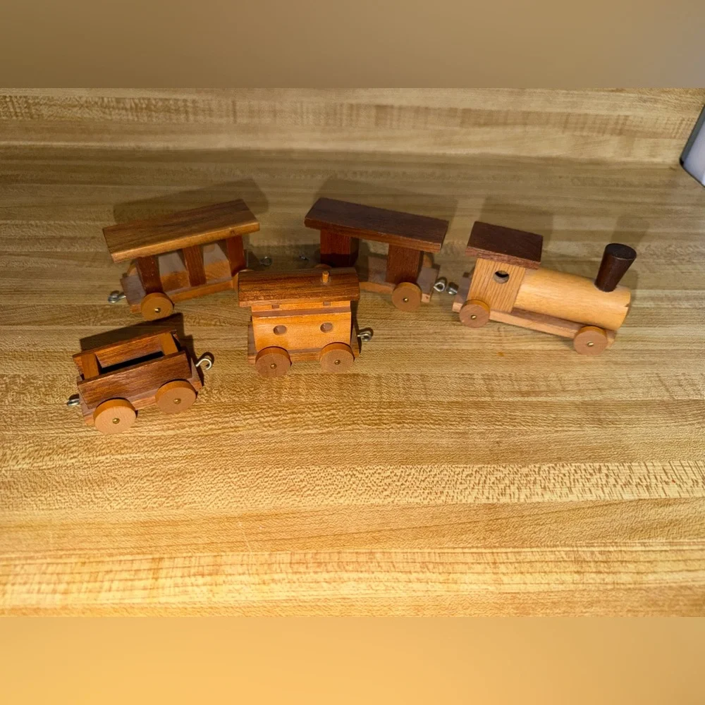 Vintage‎ 90s toystalgia Wooden Train Set for Kids collectibles trains fun play