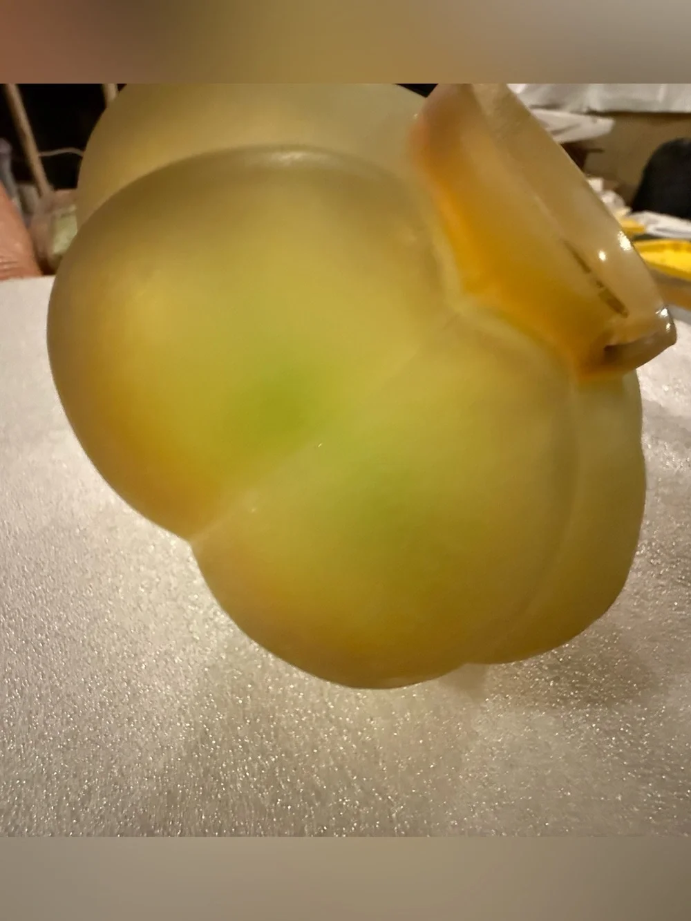 Pottery Barn Green Glass Pumpkin Luminary, Small