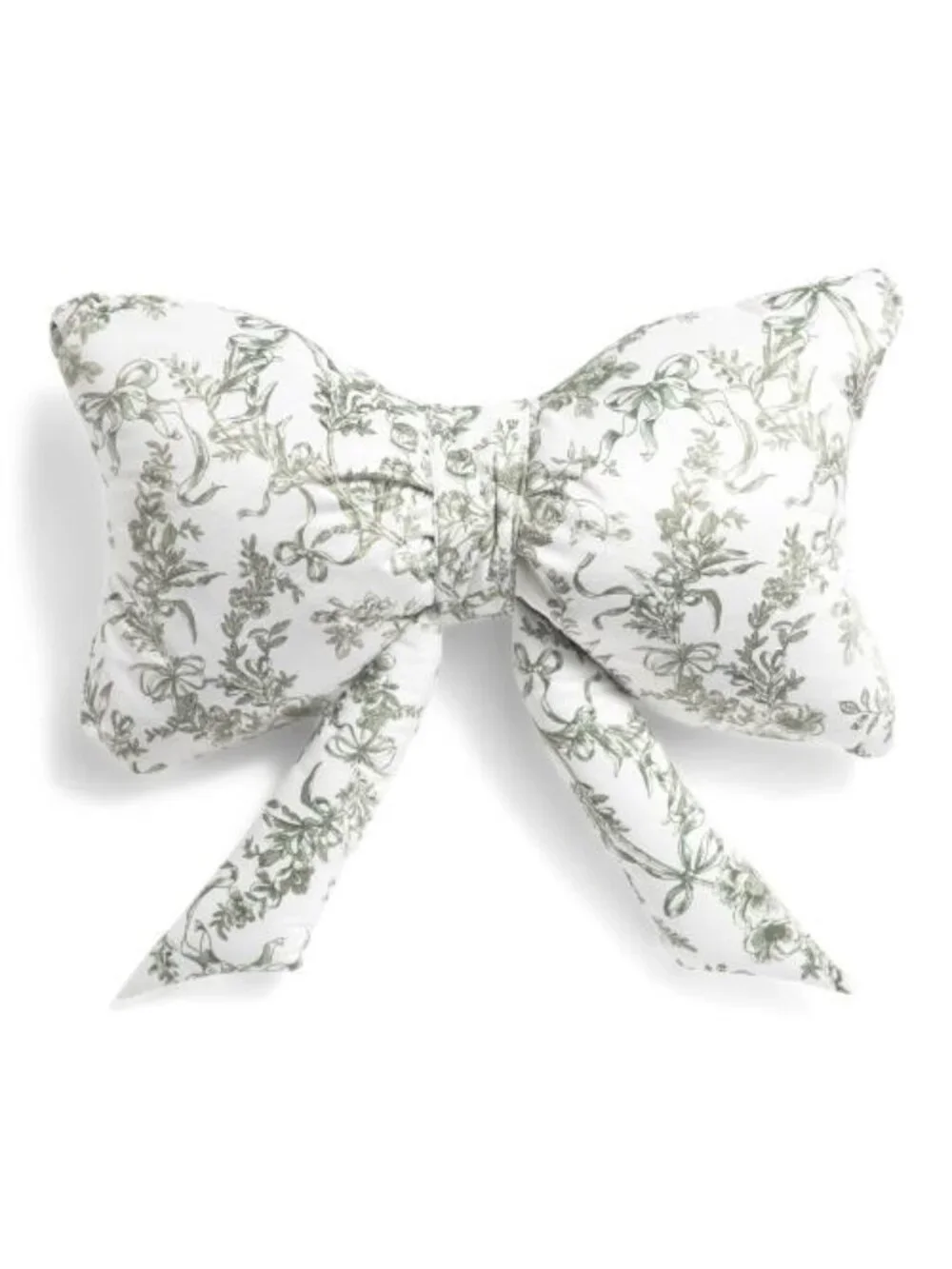 Envogue‎ Toile Bow Pillow 14x24 Green White NWT