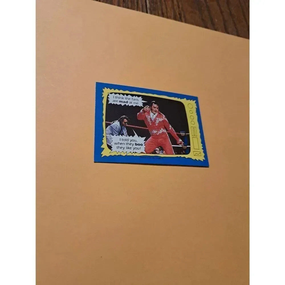 Vintage 1987 WWF Topps Trading Card 72 Honky Tonk Man Jimmy Hart Superstar Speak