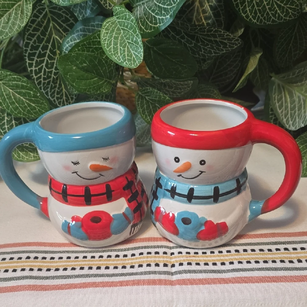 Bay Island Ceramic Snowmen Mugs