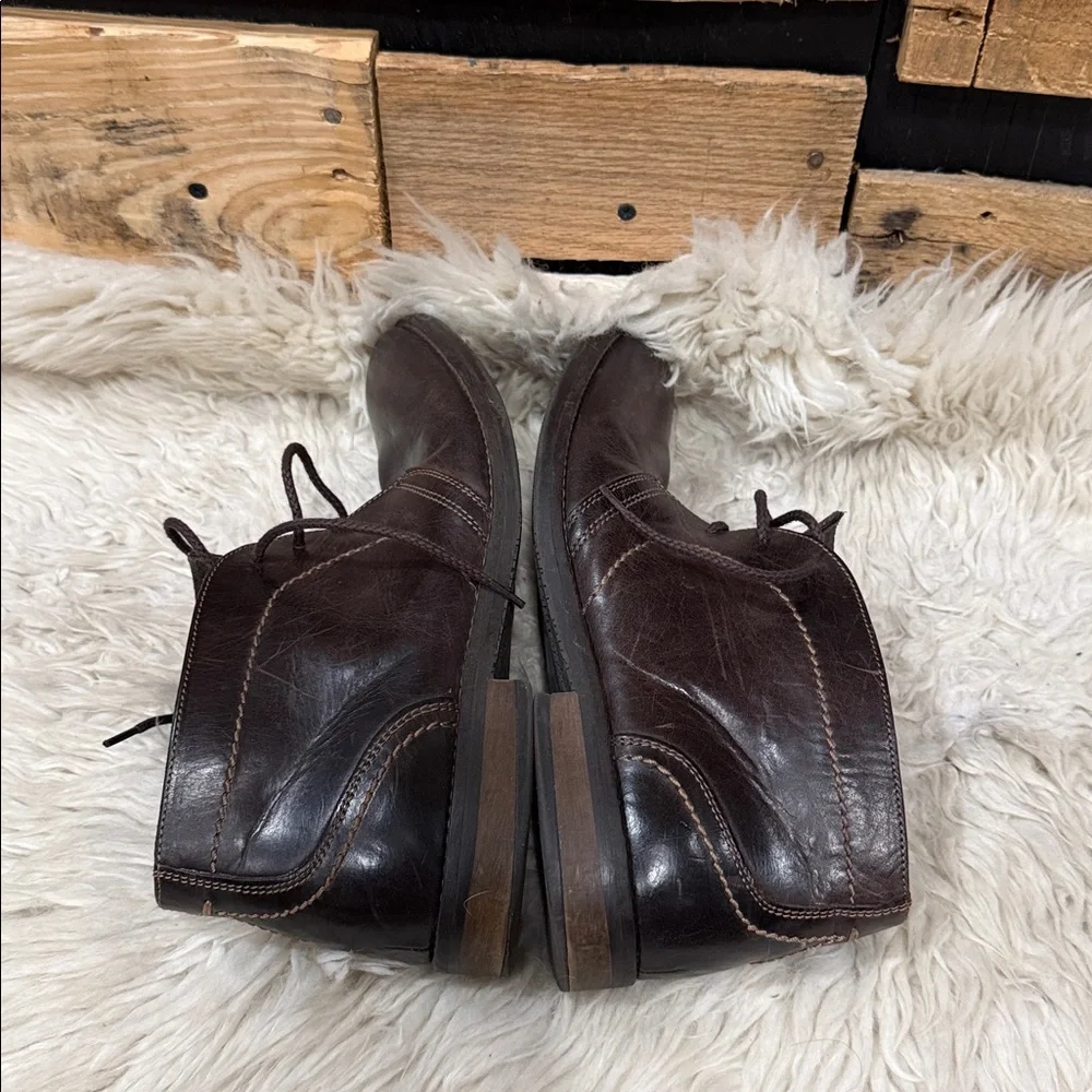 Johnston & Murphy‎ Men’s Brown Leather Warner Chukka Boots Size 10 Lace Up