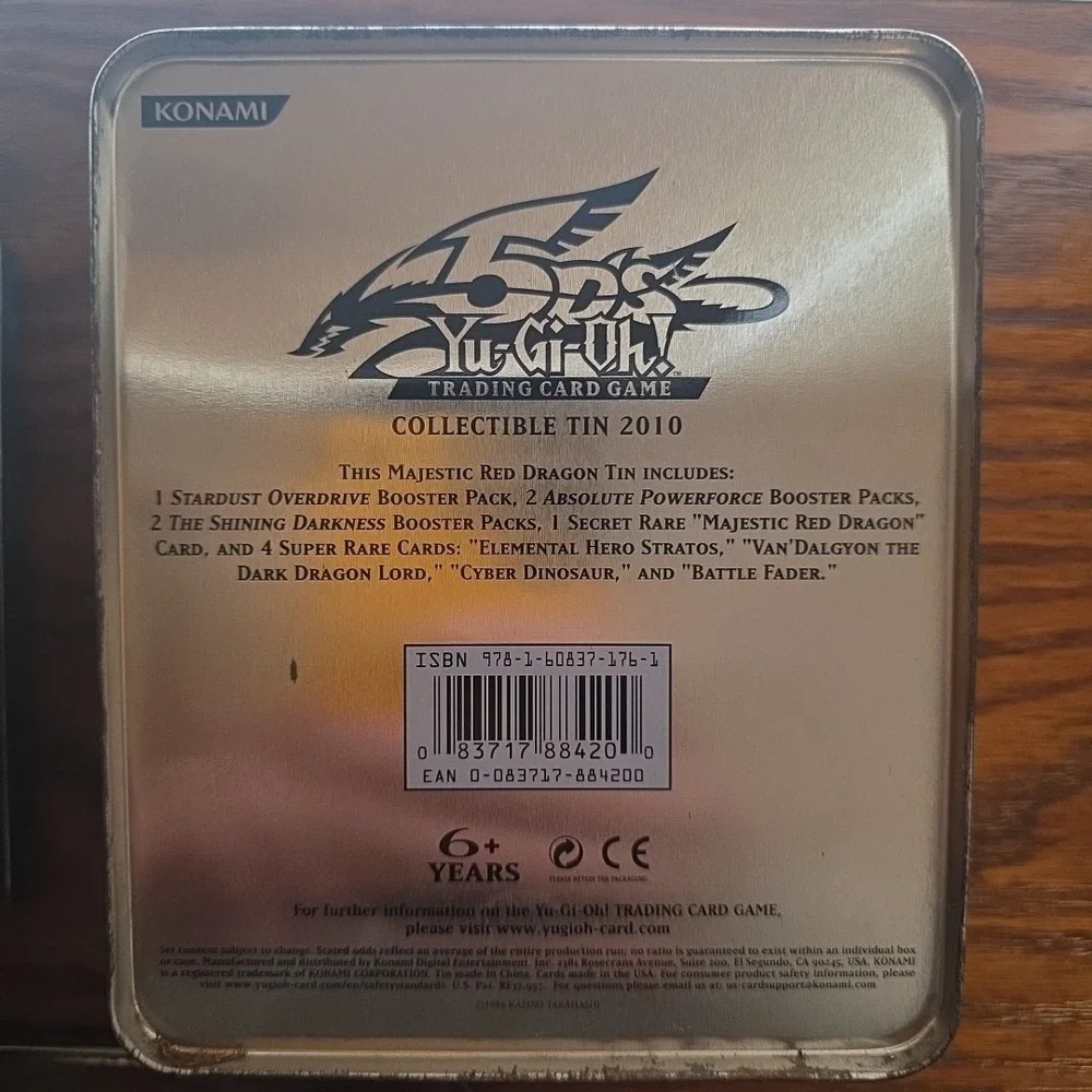 3‎ YuGiOh Empty Collectible Tins Majestic Dragon, Elemental Hero, Crystal Beast