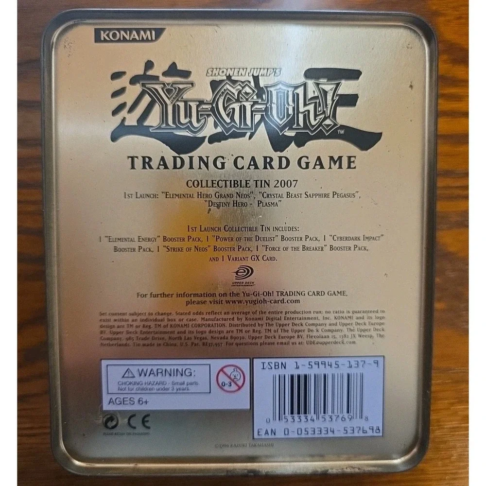 3‎ YuGiOh Empty Collectible Tins Majestic Dragon, Elemental Hero, Crystal Beast