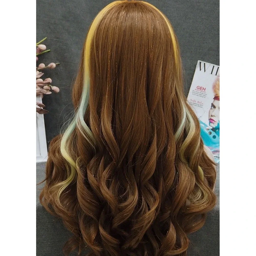 Long Auburn Copper Brown Wavy Lace Front Wig Tinsel - CSC Chelsey Smith Style