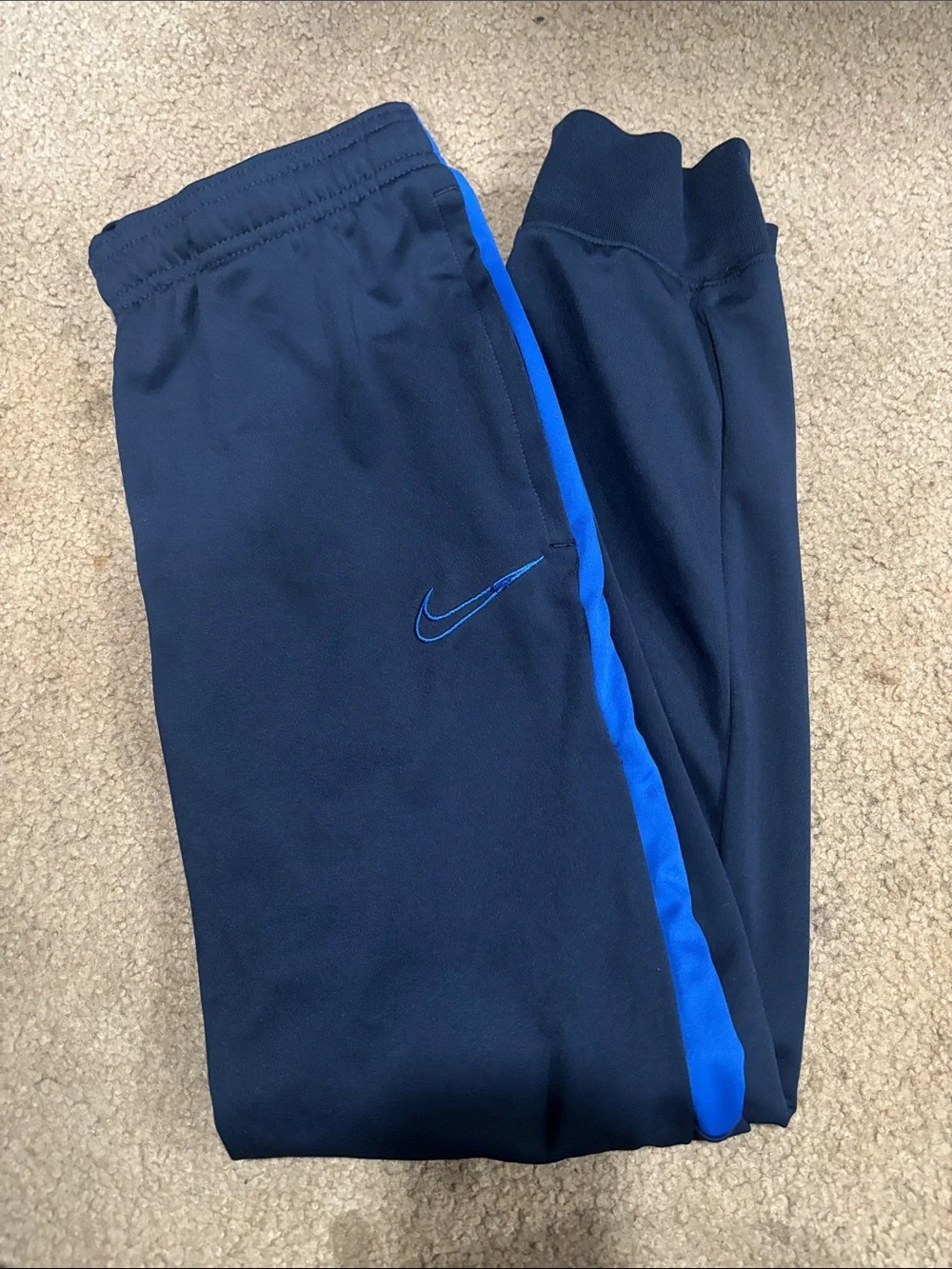 Nike Kids Navy Joggers with Royal Blue Side Stripe
