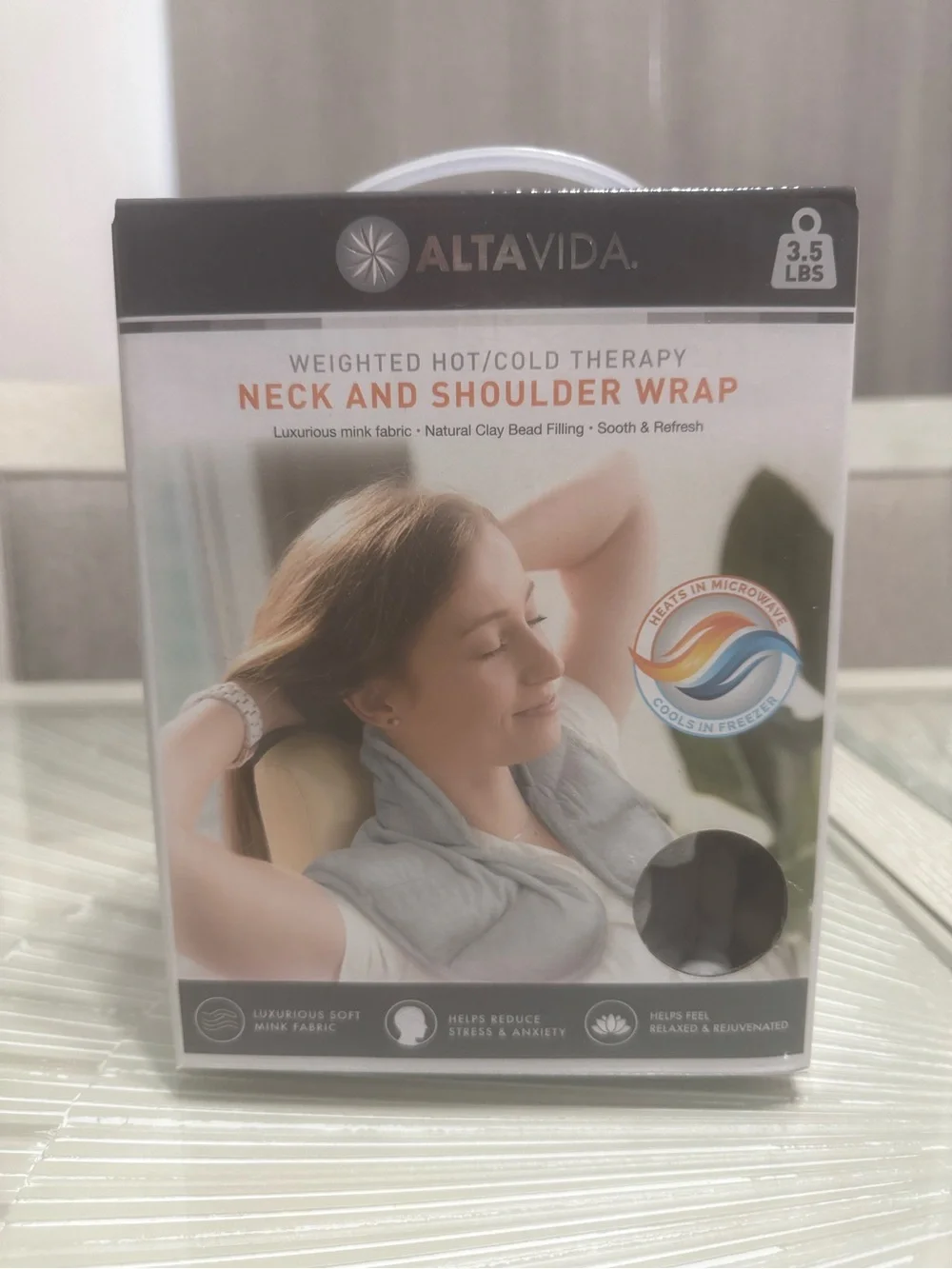 Gray Neck and Shoulder Wrap - Weighted Hot/Cold Therapy