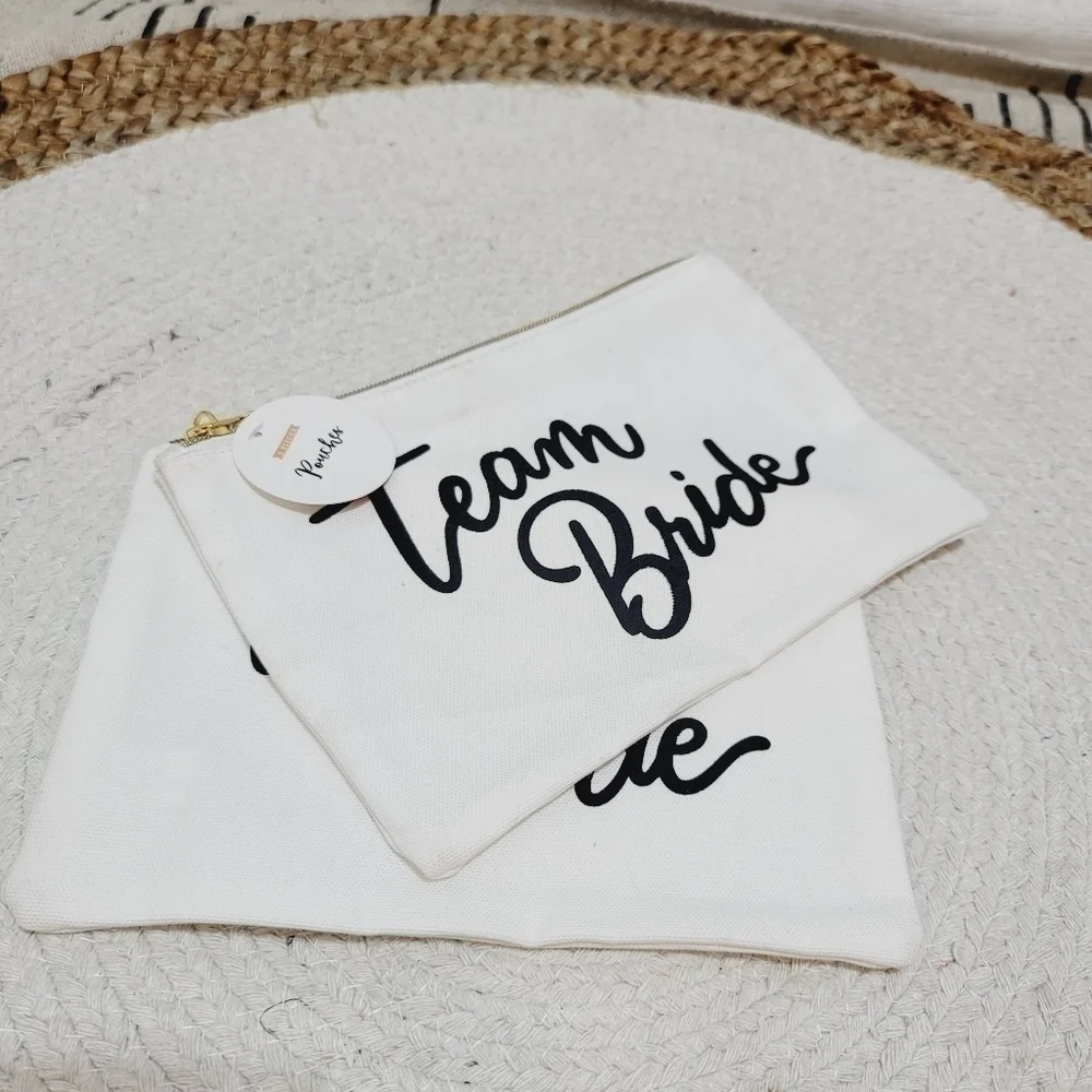 2 PACK OF TEAM BRIDE POUCHES, NEW W TAGS