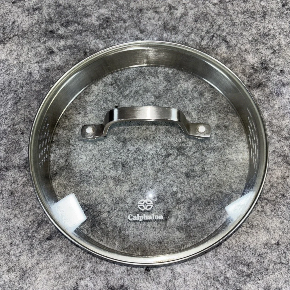 Calphalon Saucepan Glass Pot Lid Stainless Drain Vented‎ Sides 8.5