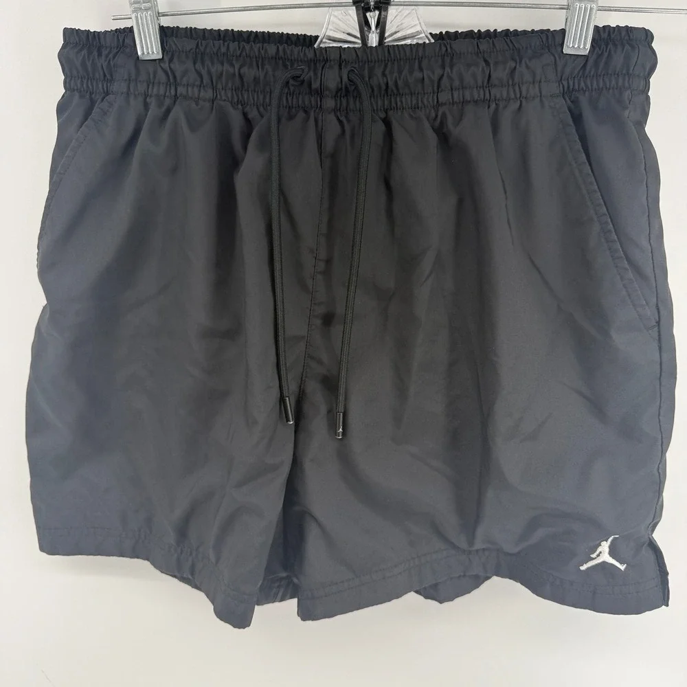 Jordan Mens Black Jumpman‎ XL Embroidered Logo Mesh Lined Shorts