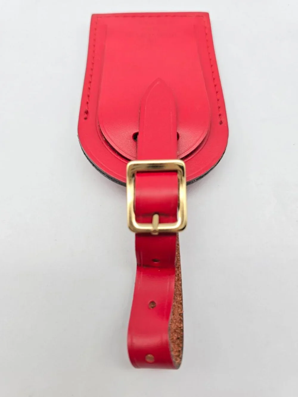Authentic Louis Vuitton Red Leather Luggage Tag