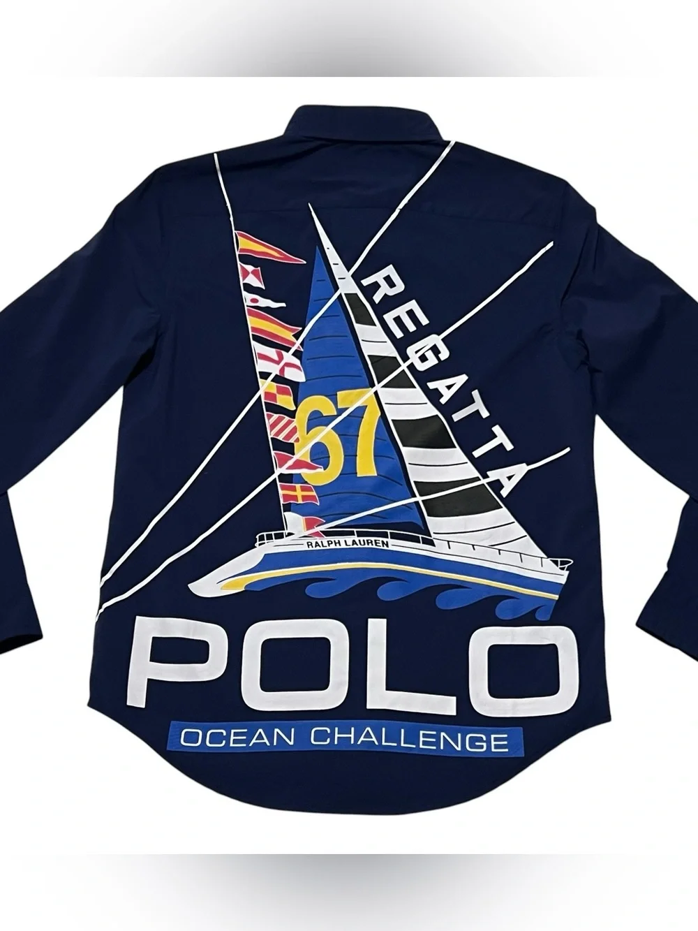 Ralph Lauren Boys L 14/16 Shirt Regatta Polo Ocean Challenge Performance Sailing