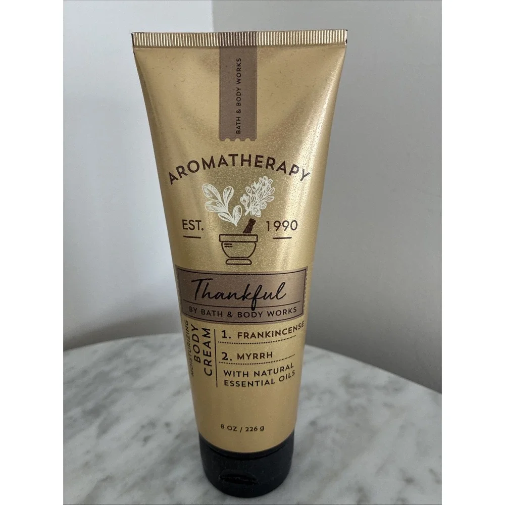 Bath & Body Works Aromatherapy Thankful Frankincense Myrrh Body Cream Rare New!
