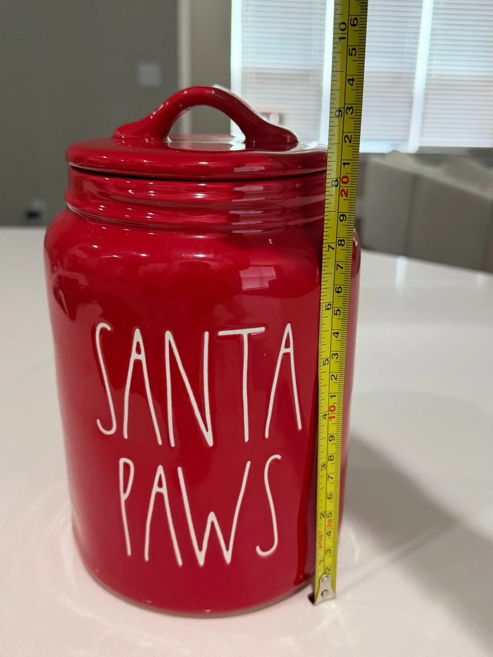 Rae Dunn Red 'Santa Paws' Ceramic Canister