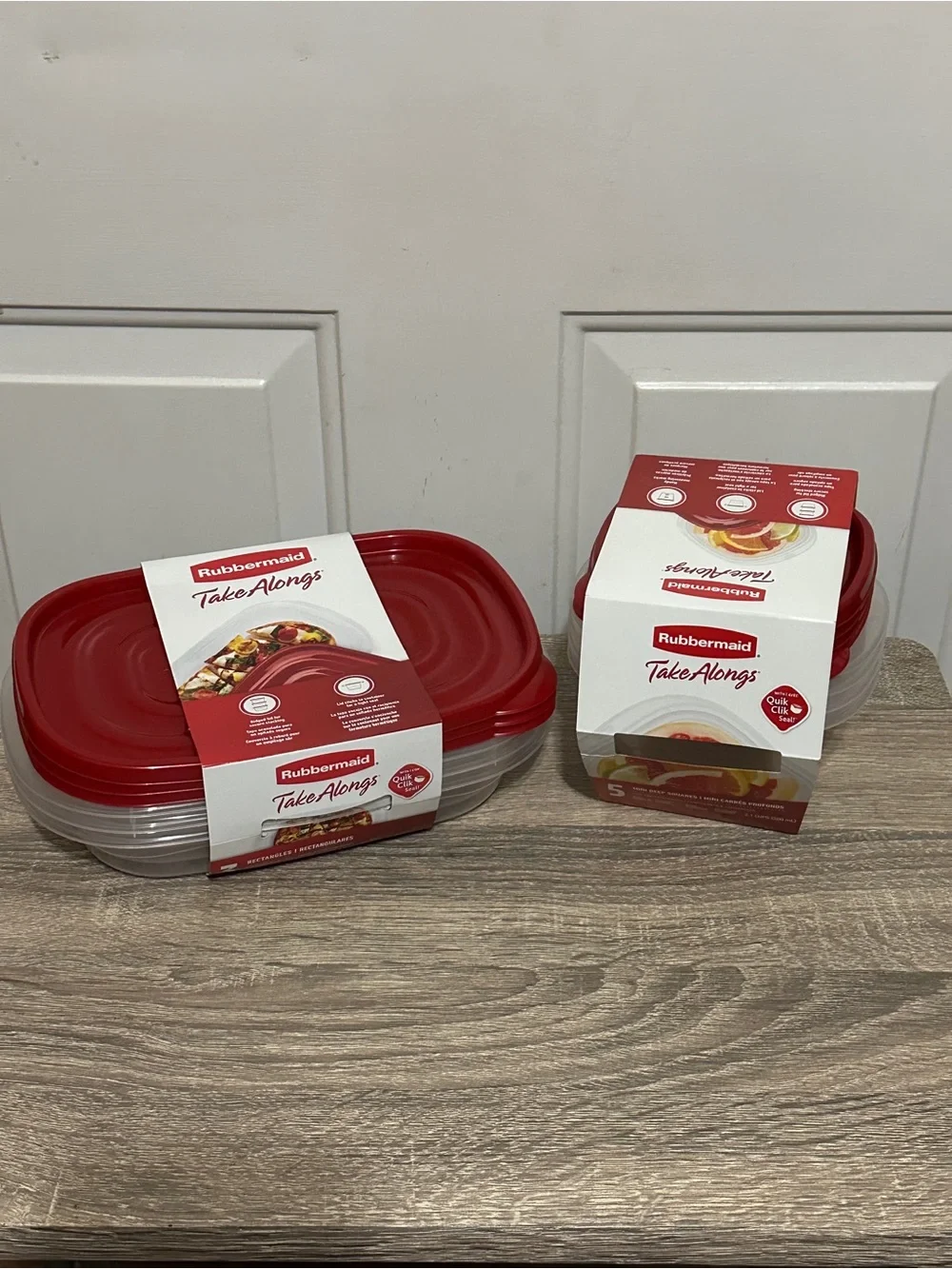 Rubbermaid Takealongs Set of 3 Rectangles 4 Cups/Set Of 4-2.1 Cups Deep Squares