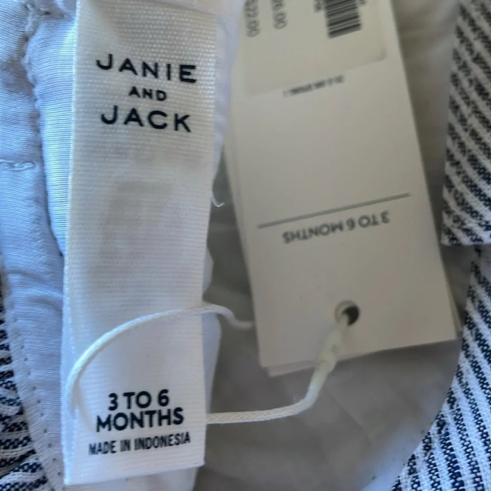 Janie and Jack Striped Bucket Hat with Bow Size 3 to 6 Months NWT
