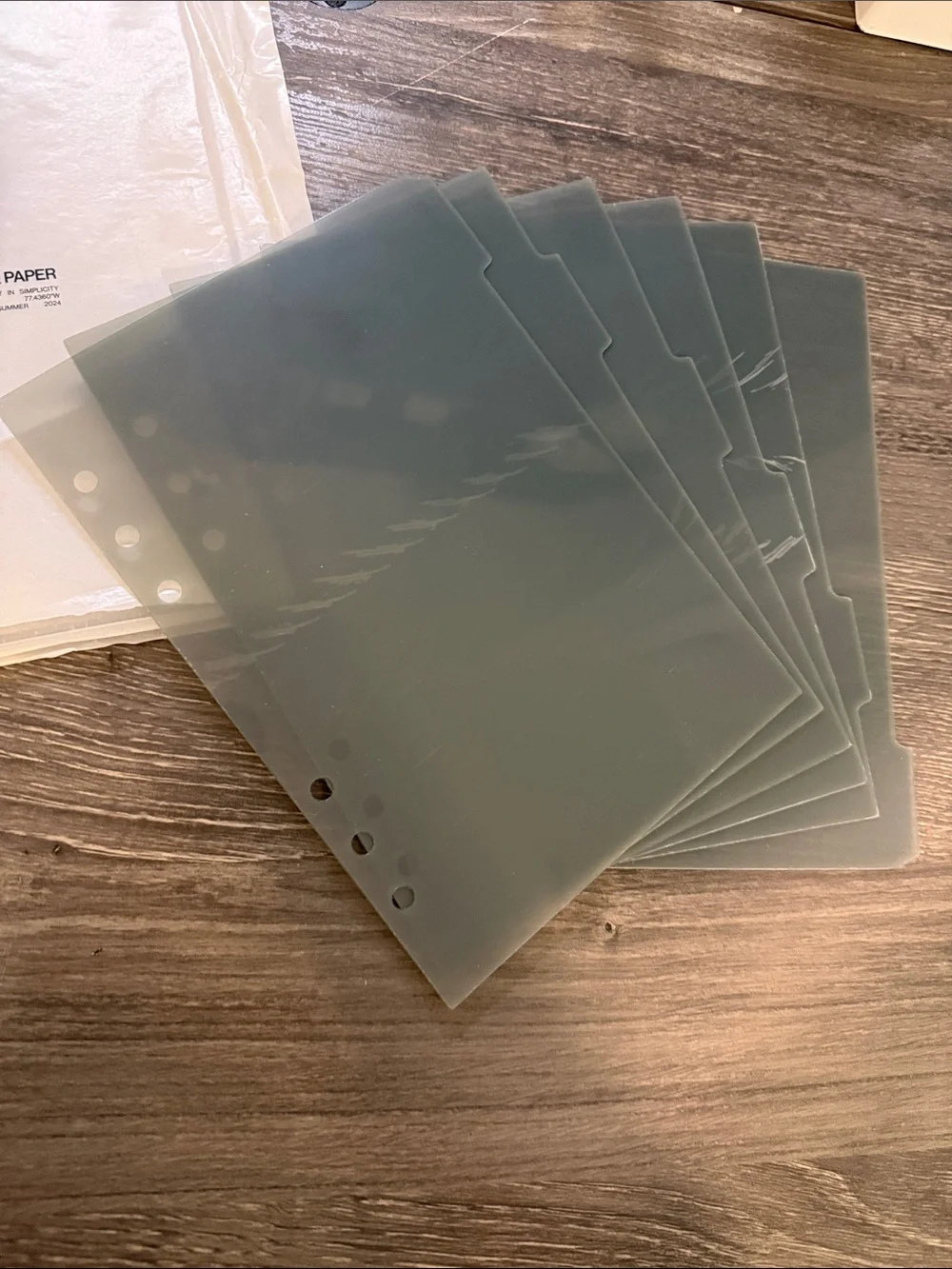 Cloth & Paper Blank Low Profile Side Tab Dividers- tinted