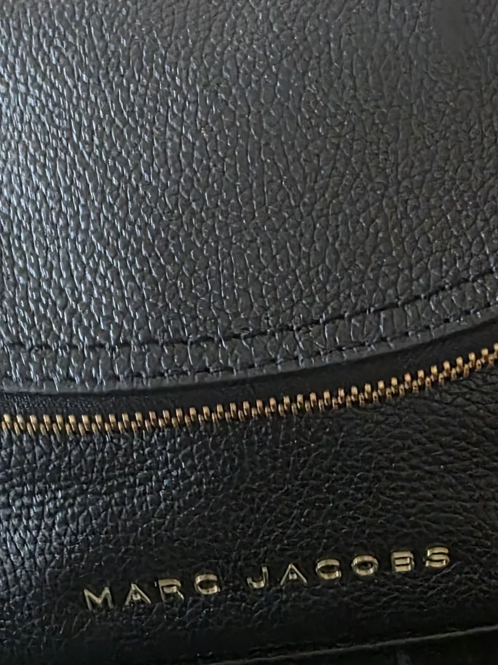 Marc Jacobs Black Leather Crossbody Bag with Gold Hardware