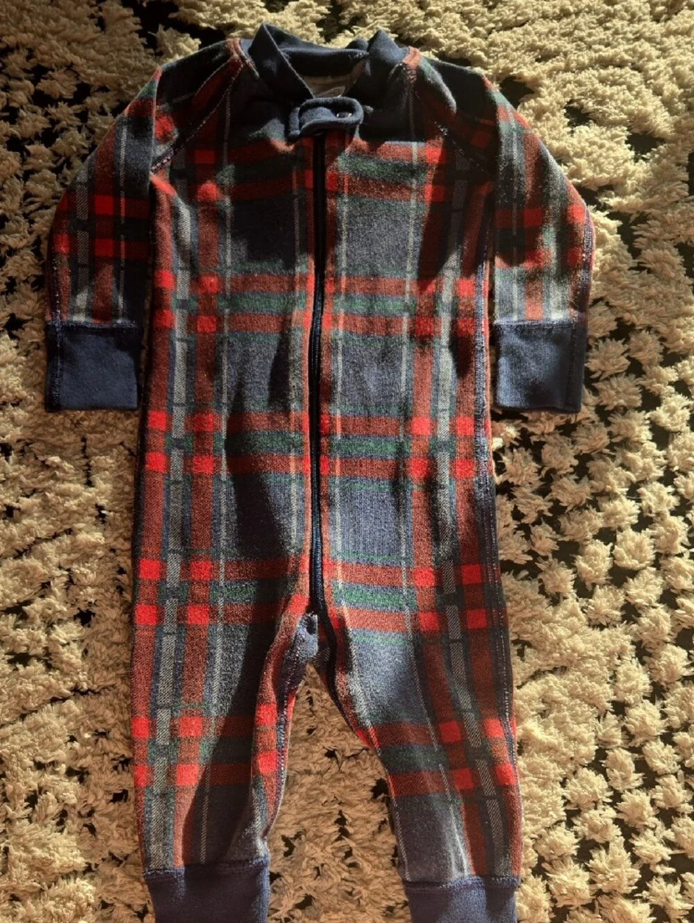 Hanna Andersson Baby Holiday Tartan Plaid Zip Sleeper Pajamas - 6-12 Months EUC