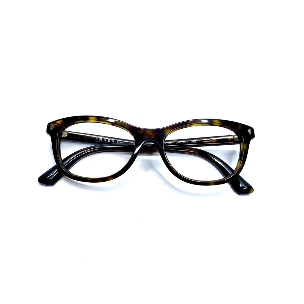 New Prada Brown Tortoise Cat Eye Retro Glasses Italy VPR05B 2AU-101 51 17 140