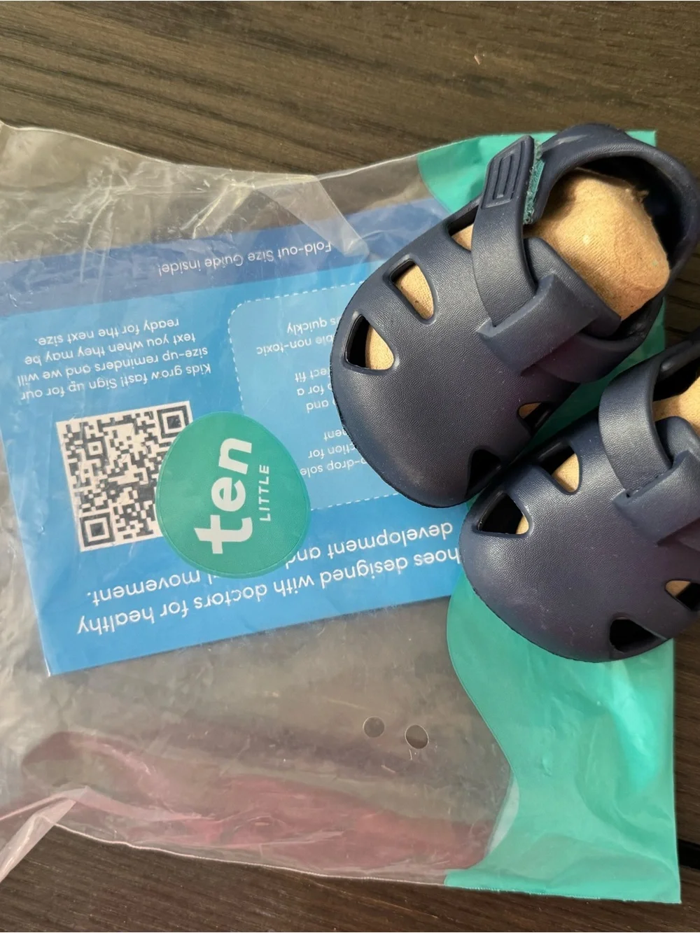 Ten Little Navy Blue Toddler Sandals with Adjustable Strap