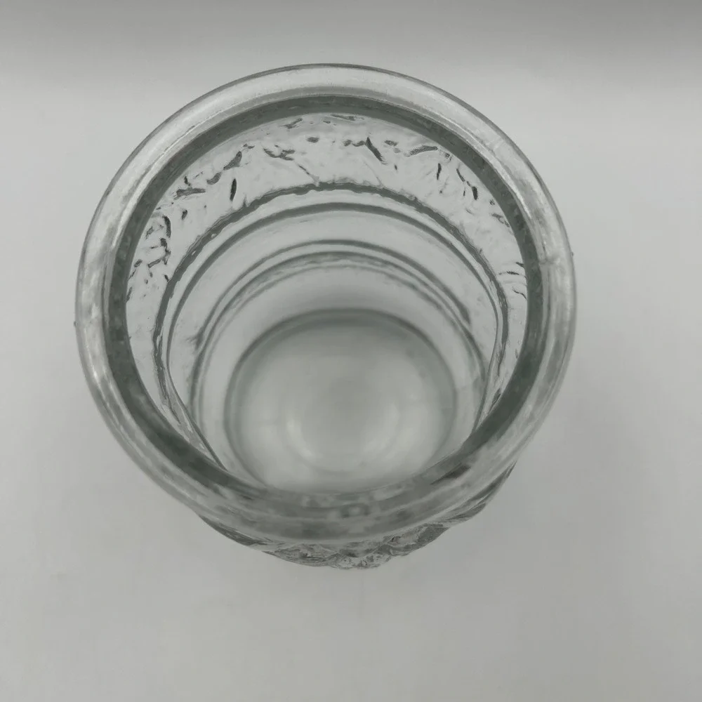 Libbey Santa Claus Jar Clear Glass 8.5in Christmas Embossed EUC Vintage 90's