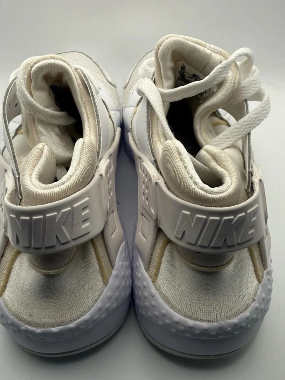 Nike Kids White and Tan Lace-Up Sneakers 6.5