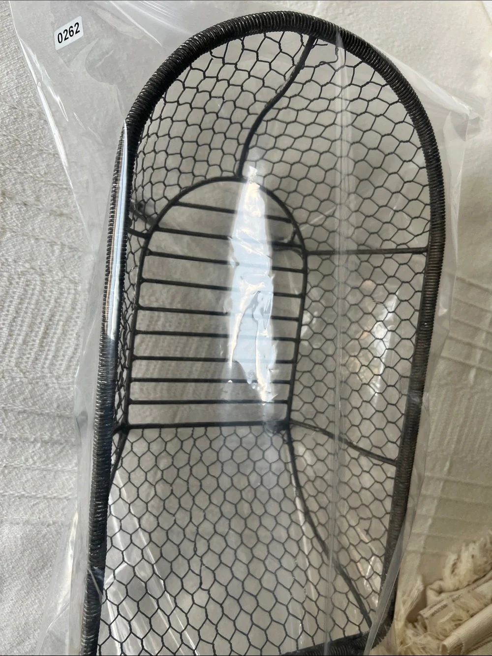 Vintage, French Country style Black Wire Mesh Bathtub Decorative Basket