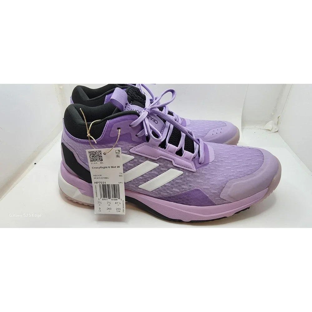 Adidas Crazyflight 6 Mid W Purple White Indoor Sports Shoes HP7031 Mens 9