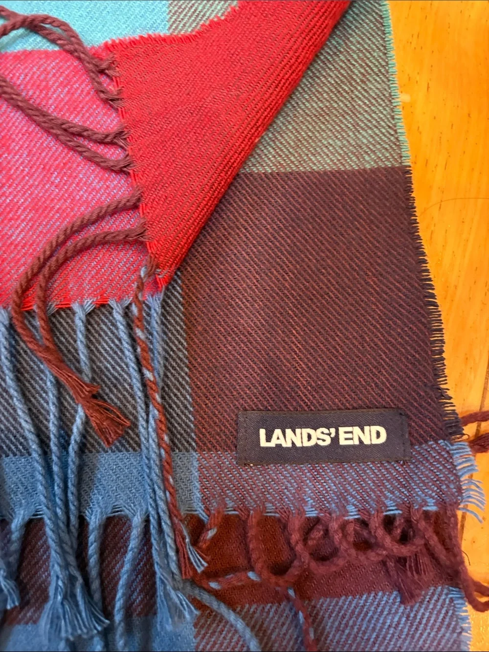 Lands End bold plaid