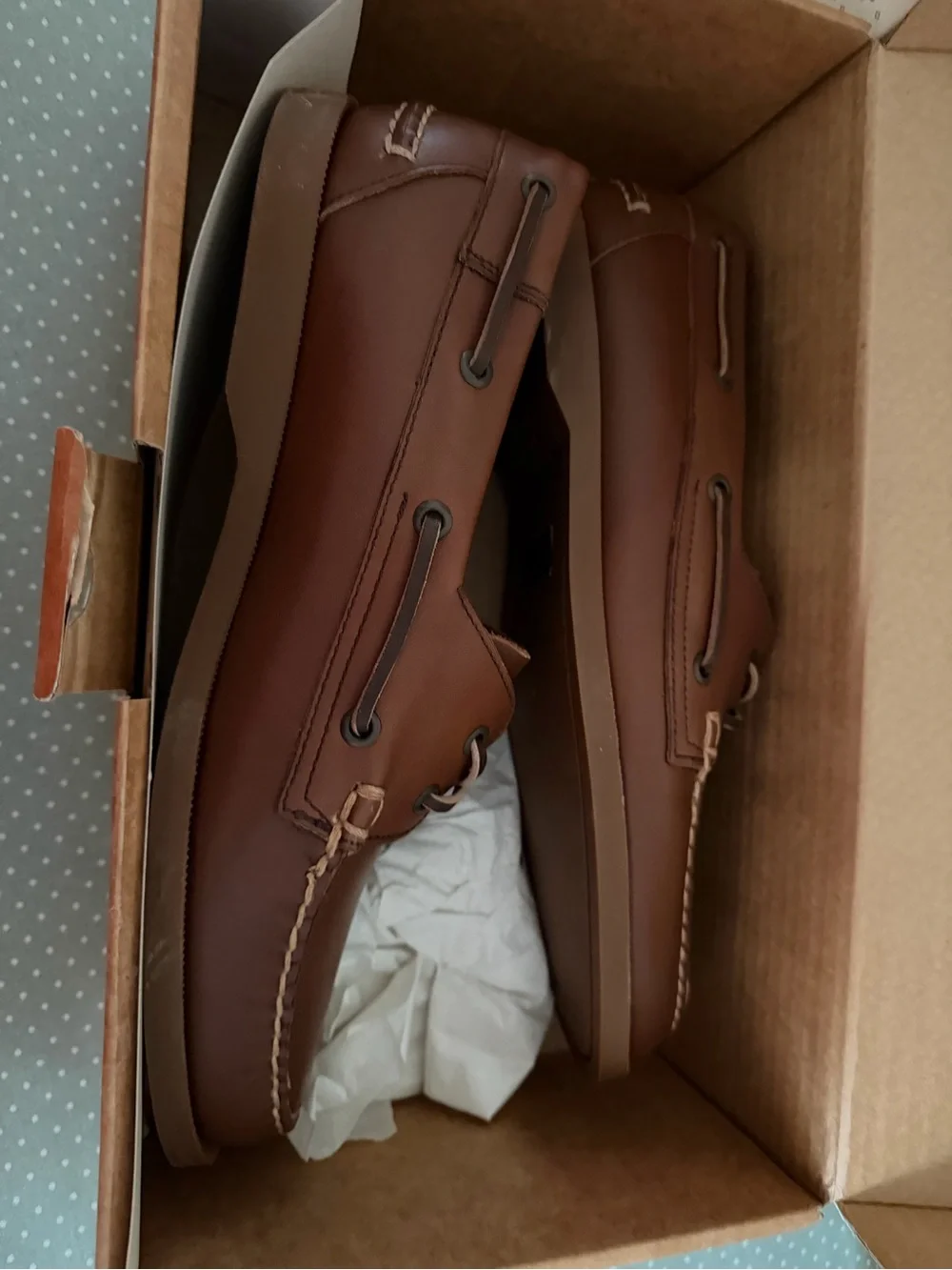 Lands' End Brown Leather Men's Boat Shoes
