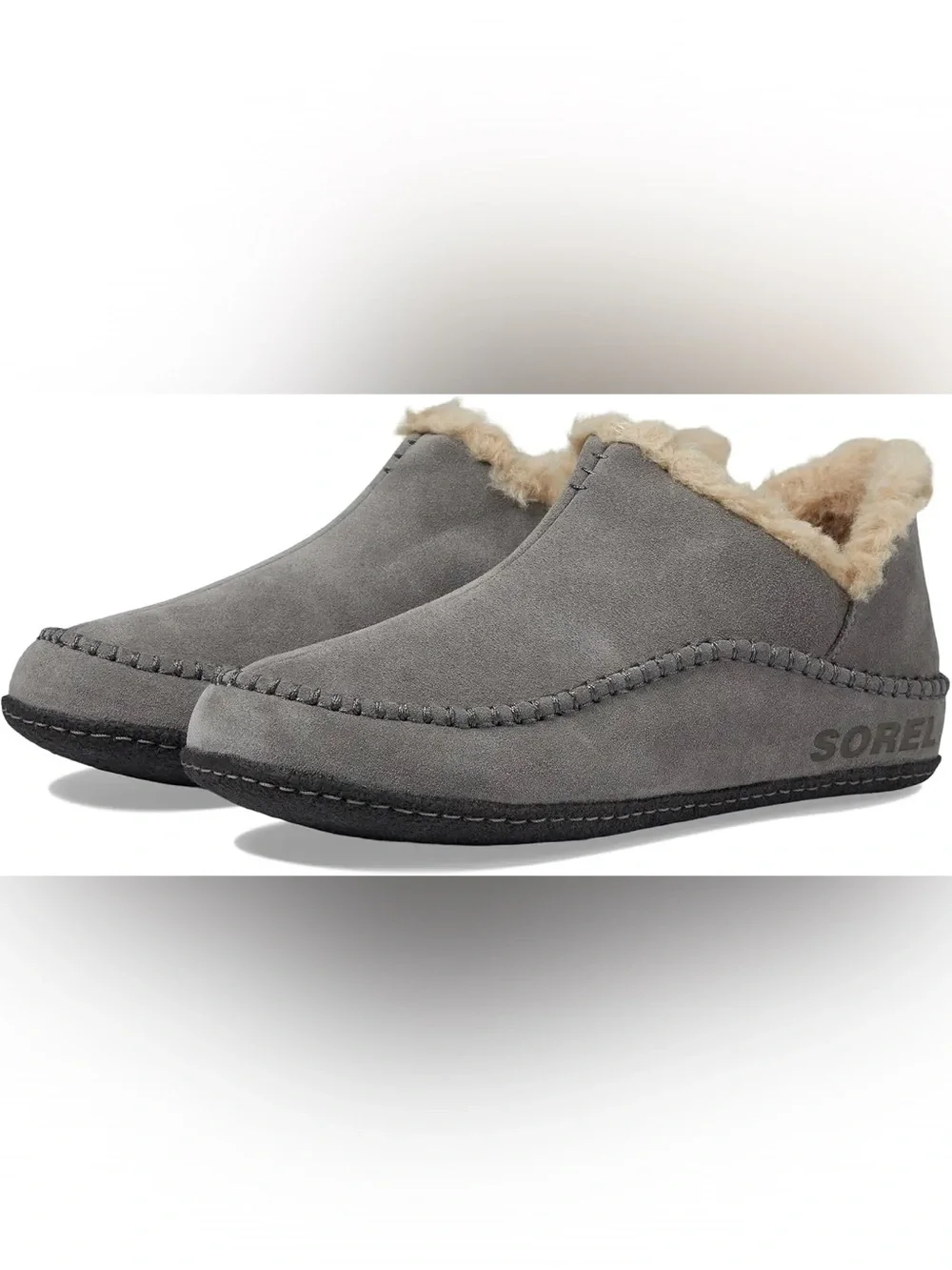 Sorel Manawan II Men's Suede Slippers Wool blend Interior Size 11 Gray