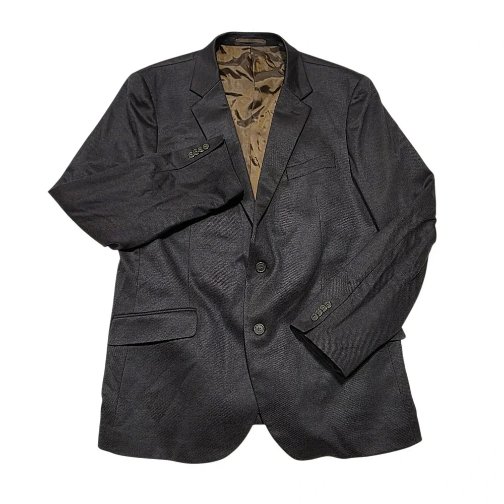 Tailorbyrd Collection Sport Coat Mens 44L Brown Polyester Rayon Blazer