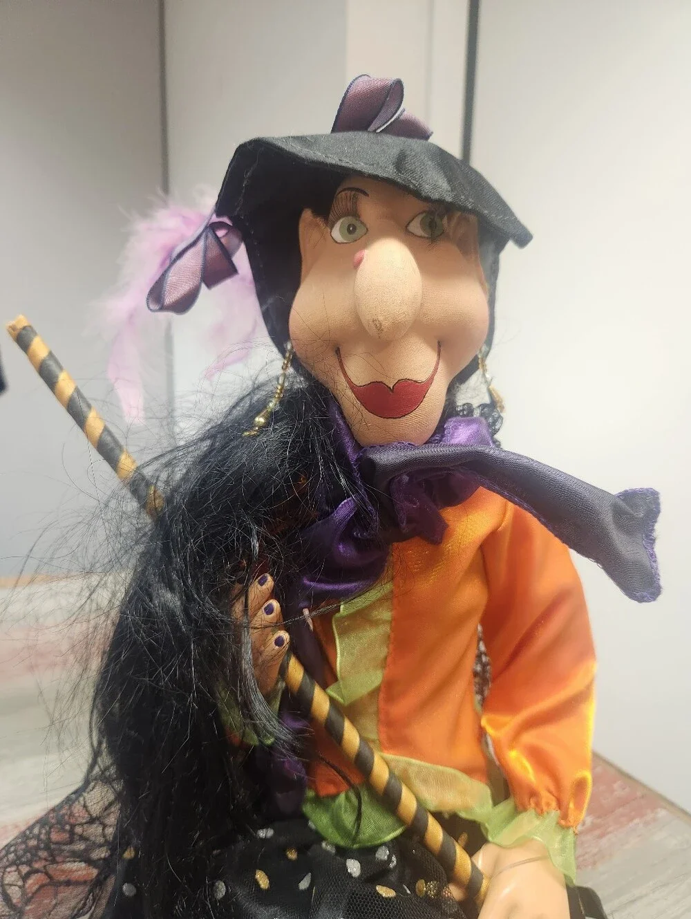 Halloween Gothic Wicked Ugly Witch Shelf Sitter Doll